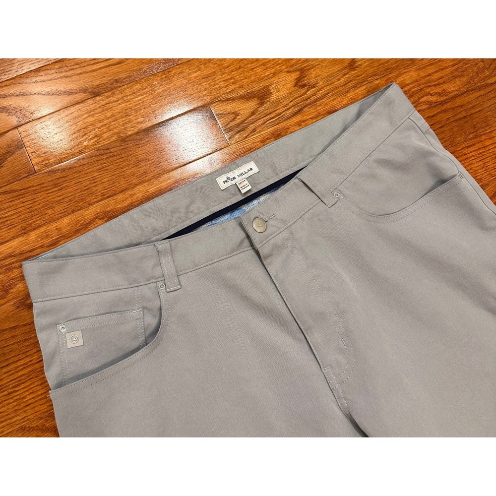 Peter Millar eb66 Performance Five Pocket Pants Fits Mens 36x28 Gale Gray Golf